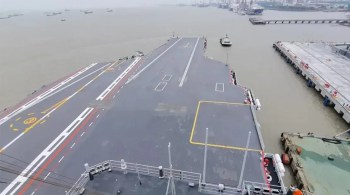 Vídeo da China mostrou caças e navios de guerra operando juntos