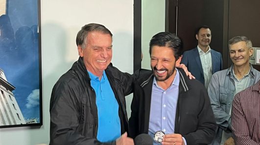 Jair Bolsonaro e Ricardo Nunes durante encontro em São Paulo