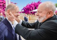 Em bilateral com Lula, chanceler alemão manifesta solidariedade a vítimas no RS