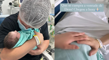 Mulher do cantor sertanejo, que estava grávida de gêmeos, deu à luz nesta segunda-feira (3)