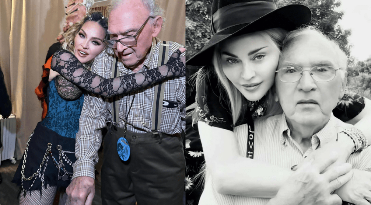 Madonna compartilhou um carrossel de fotos ao lado do seu pai