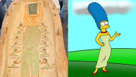 Arqueólogos encontram sarcófago com desenho semelhante a Marge Simpson