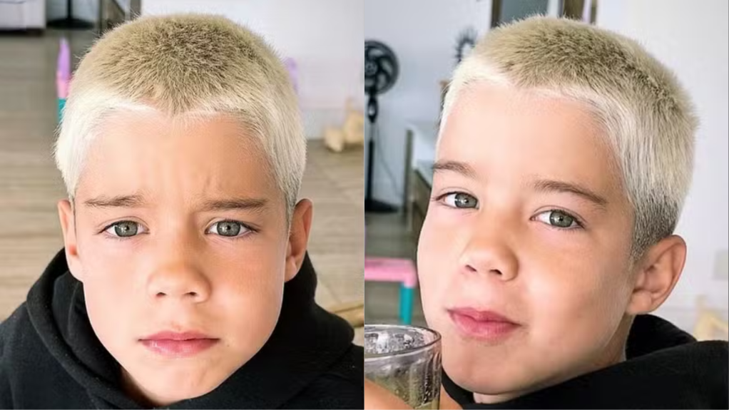 Um dos filho de Pedro Scooby e Luana Piovani após cabelo ser raspado pelo próprio pai