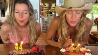 Gisele Bündchen comemora aniversário ao lado da irmã gêmea na praia