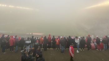 Condição típica do inverno de Caxias do Sul prejudica visibilidade no Estádio Alfredo Jaconi