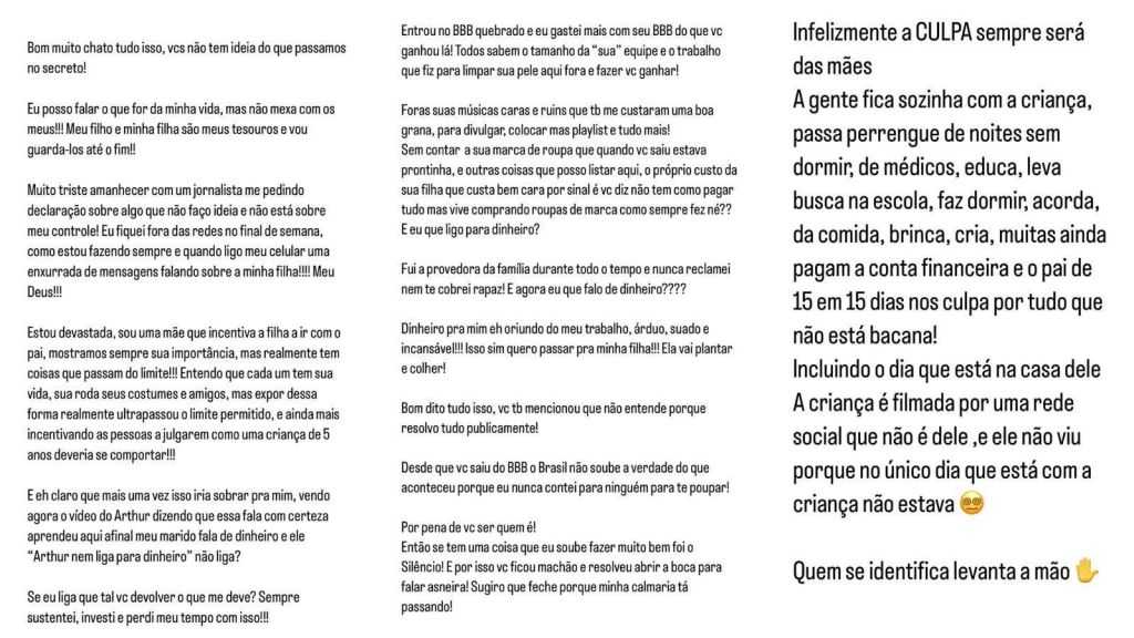 Maíra Cardi critica Arthur Aguiar