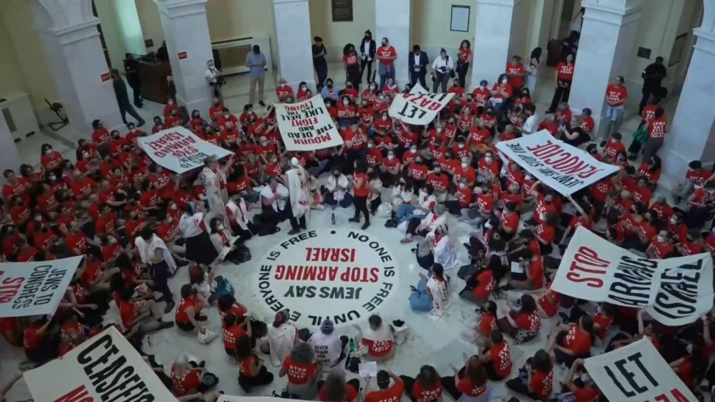 Protesto pró-palestina no Capitólio dos EUA