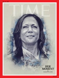 Kamala Harris protagoniza capa da revista Time: "O momento é dela"