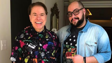 Silvio Santos com o neto Tiago Abravanel