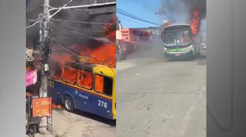 Veículos foram queimados no centro de Belford Roxo nesta quarta-feira (14)