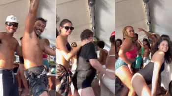 Cantor compartilhou um registro ao lado dos atores durante um passeio de barco