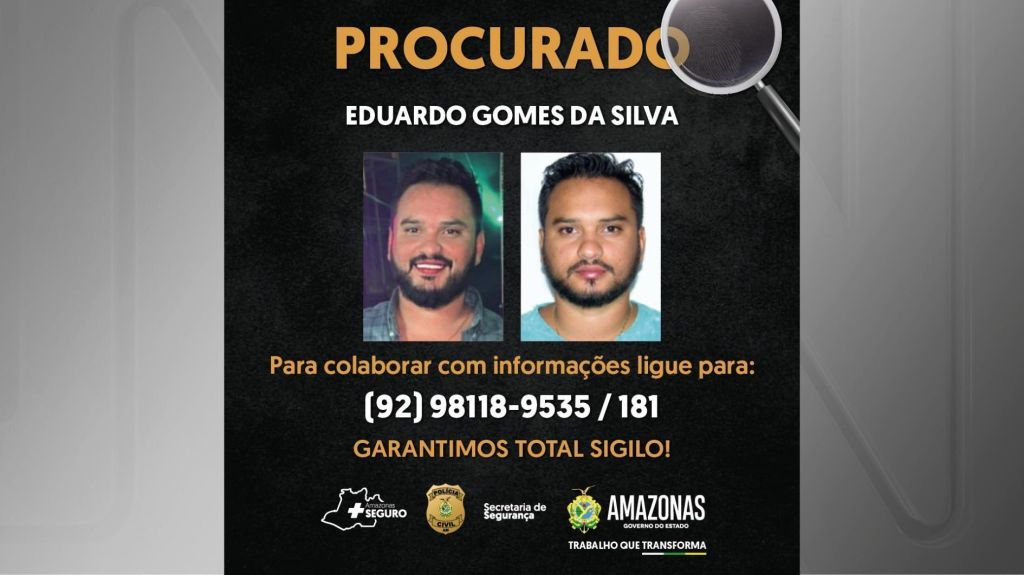 Eduardo Gomes da Silva é procurado por suposto envolvimento na morte da babá no Amazonas