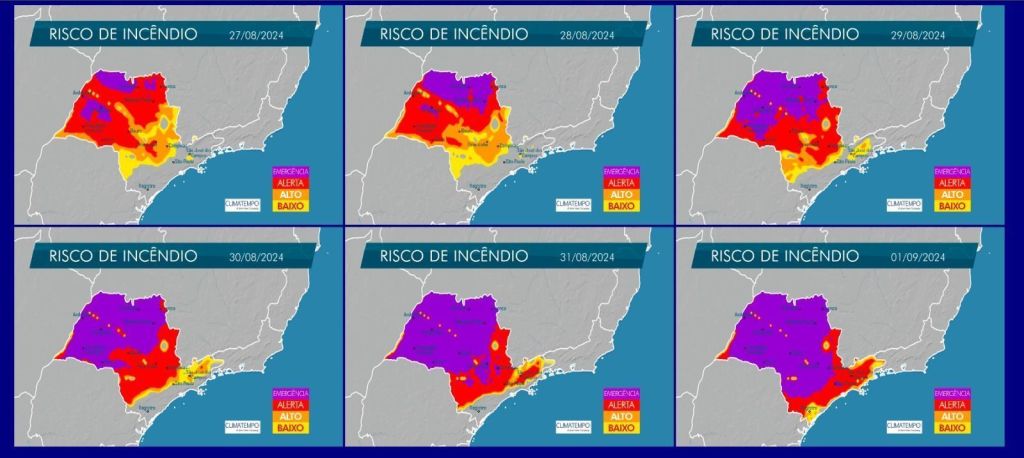 Risco para incêndio em São Paulo aumenta ao longo da semana