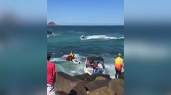 Acidente aconteceu no quebra-mar da praia da Barra da Tijuca, na zona oeste da cidade