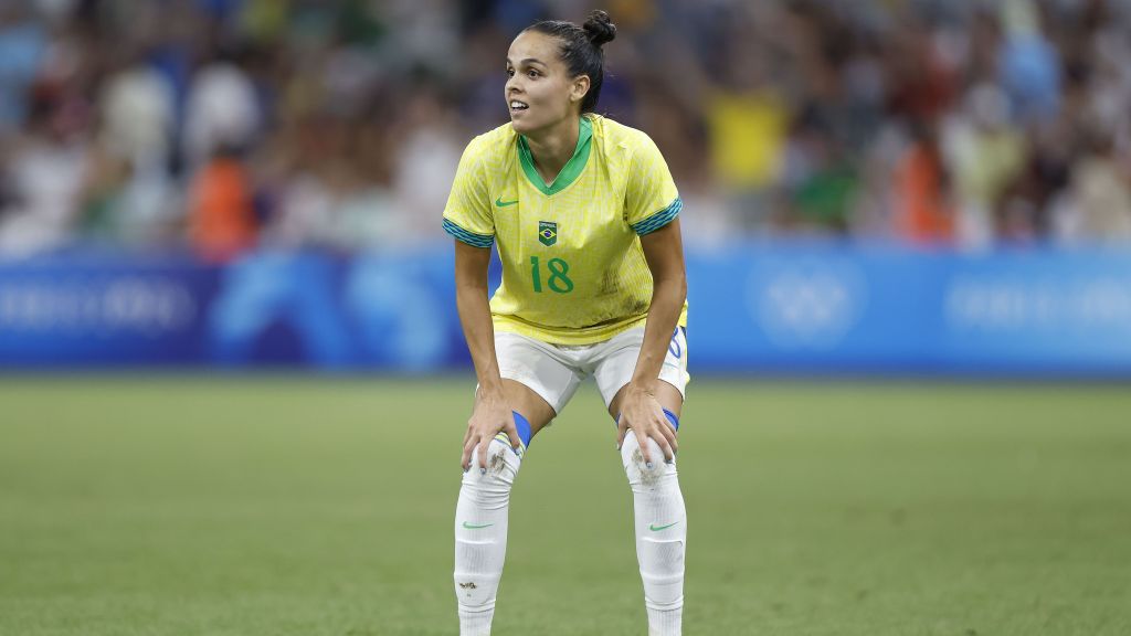 Gabi Portilho comemora segundo gol do Brasil contra a Espanha