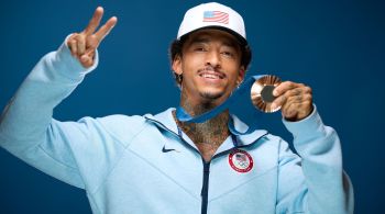 Nyjah Huston ficou com o bronze na final do skate street masculino