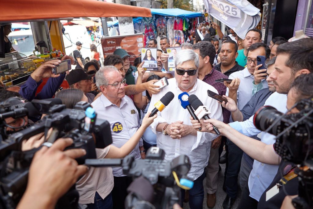 José Luiz Datena em campanha pela cidade de São Paulo