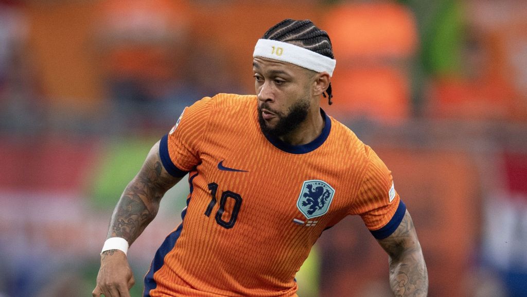 Memphis Depay em jogo da Eurocopa com a Holanda