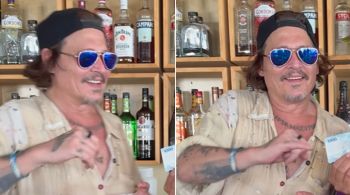 Bartender compartilhou vídeos ao lado do ator de "Piratas do Caribe"