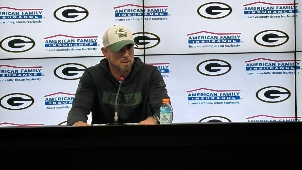 Matt LaFleur, técnico do Green Bay Packers, em entrevista coletiva no CT Joaquim Grava