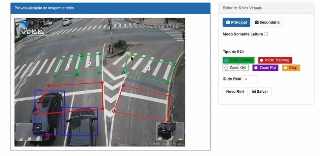 Radar Doppler em funcionamento com uma câmera de monitoramento