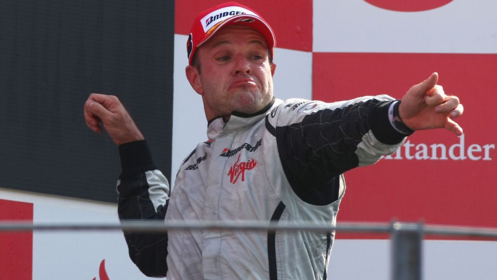 Barrichello celebra vitória no GP de Monza, em 2009