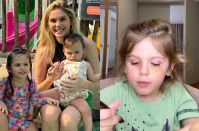 Bárbara Evans encanta ao mostrar filha fazendo tutorial de maquiagem