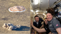 Astronautas russos retornam à Terra e batem recorde de tempo em órbita