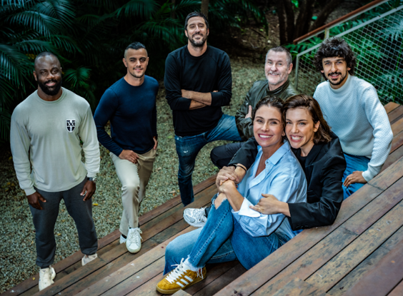 Sérgio Menezes, Felipe Simas, Gustavo Bonafé, Antônio Calloni, Ravel Andrade, Alice Wegmann e Giovanna Antonelli nos bastidores de "Rio de Sangue"