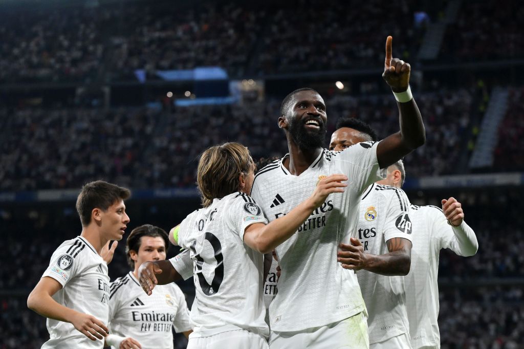 Antonio Rüdiger comemora o gol da vitória do Real Madrid