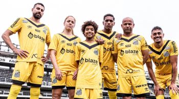 Com cor amarela, Peixe anuncia novo uniforme durante evento realizado na Mercado Livre Arena Pacaembu