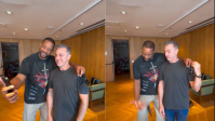 Will Smith derruba celular de Luciano Huck ao fazer foto: "Vou comprar um novo"