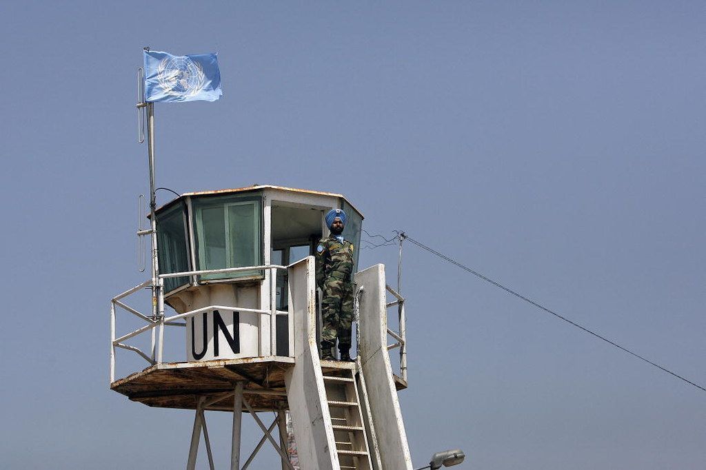 Posto de observação da missão de paz da ONU no Líbano, perto da fronteira com Israel, em agosto de 2006.