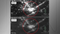 Imagens de satélite mostram luminosidade antes e depois do apagão em SP