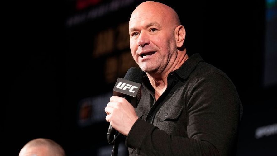 Dana White durante entrevista coletiva no UFC