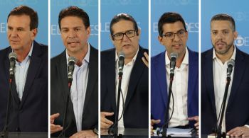 Paes, Ramagem, Motta, Queiroz e Amorim participaram do encontro promovido pela TV Globo na noite de quinta-feira (3)