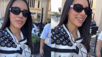 Bruna Biancardi mostra look improvisado para cobrir ombros na Arábia Saudita