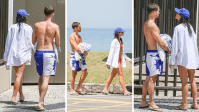 Bruna Marquezine e João Guilherme vão juntos à praia no Rio; veja fotos