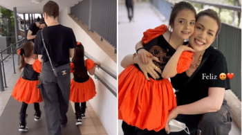 Influenciadora acompanhou as gêmeas Sienna e Chiara, 5, em uma celebração do dia de Halloween