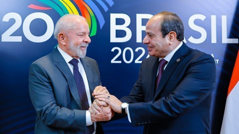 Presidente Luiz Inácio Lula da Silva durante reunião com o presidente do Egito, Abdel Fattah al-Sisi, do Rio de Janeiro, em 17 de novembro de 2024