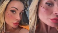 Andressa Urach coloca piercings no rosto e mostra os resultados; veja fotos