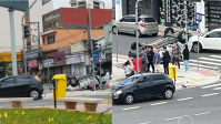 Viatura da PM capota durante atendimento a ocorrência em Santo André (SP)