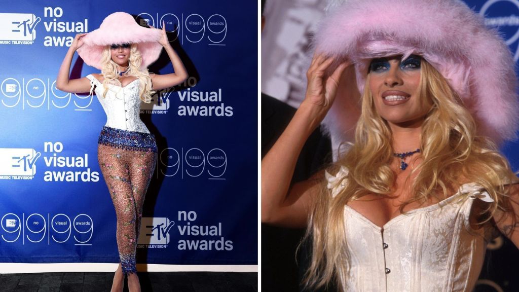 Beyoncé recria look de Pamela Anderson no VMA 1999