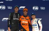 George Russel, Lando Norris e Yuki Tsunoda