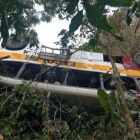 Ônibus com 40 pessoas cai em ribanceira em Alagoas; Corpo de Bombeiros diz que há mortos