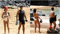 Isis Valverde e Marcus Buaiz curtem praia em Fernando de Noronha após casamento