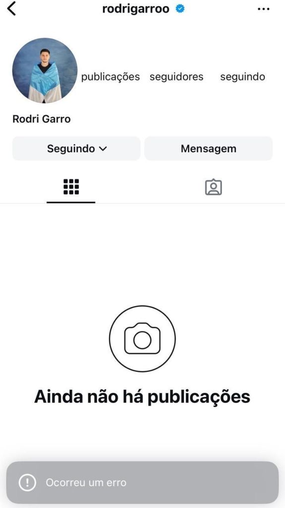 Jogador desativou as redes sociais