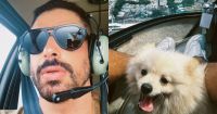 Cauã Reymond passeia de helicóptero com o cachorro: "Especial"