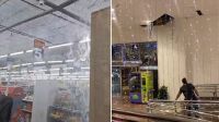 Vídeo: tempestade deixa mercado alagado e destrói telhado de shopping no ES