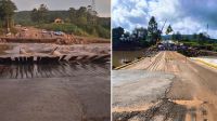 Ponte inaugurada há 2 meses é levada por correnteza no RS